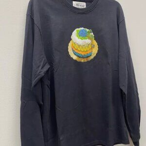 AWAKE NY Black long sleeve shirt Unisex Round Neck Tee Size S (Organic Cotton)